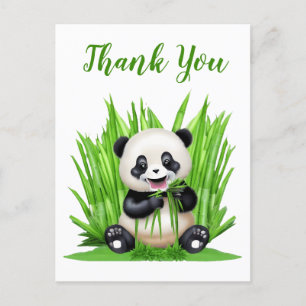 Panda Björn tack Vykort