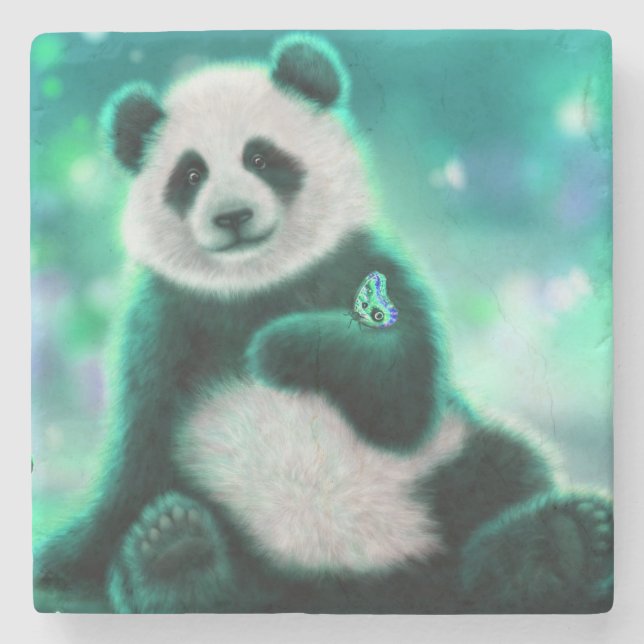 Panda björn underlägg sten (Framsidan)