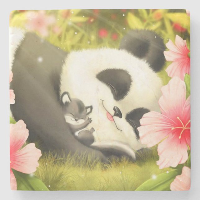 Panda björn underlägg sten (Framsidan)