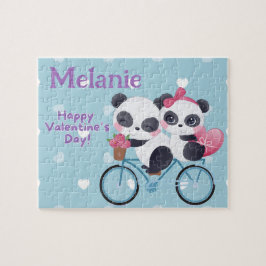 Panda Björn Valentines Anpassad Barnpussel Pussel