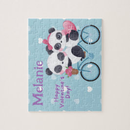 Panda Björn Valentines Anpassad Barnpussel Pussel