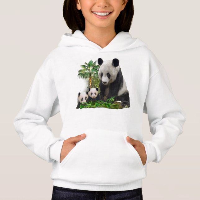 Panda Björnar flickor t-shirts (Framsida)