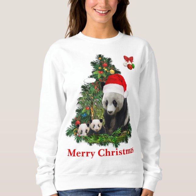 Panda björnar jul  t shirt (Framsida)