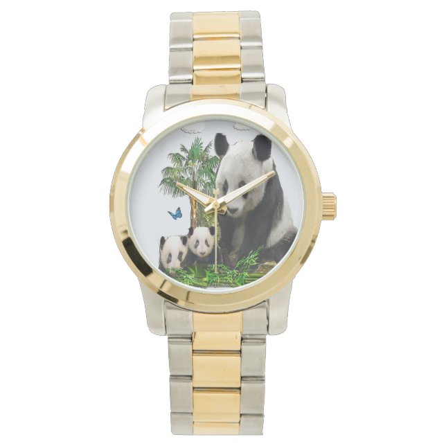 Panda björnar, kvinnovakter armbandsur (Framsida)