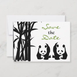Panda Björnar och Bambu Bröllop Spara Datum Datumet