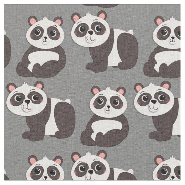 Panda Björnar Söta Barn Tyg (Närbild)