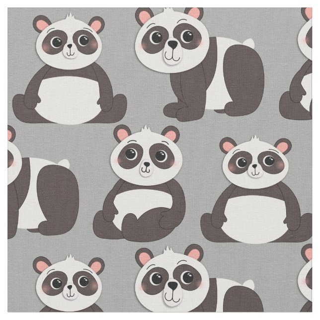 Panda Björnar Söta Barn Tyg (Närbild)