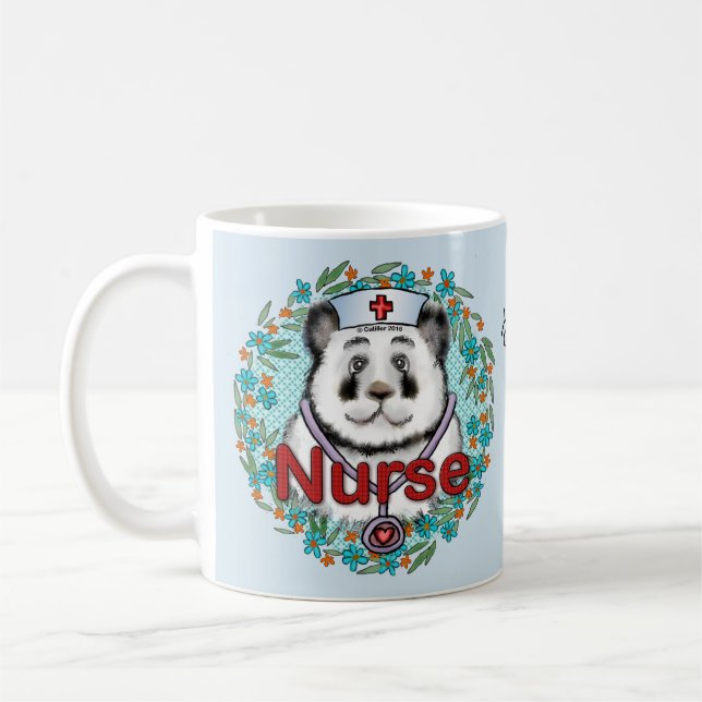 Panda-björnsjuksköterska Kaffemugg (Vänster)