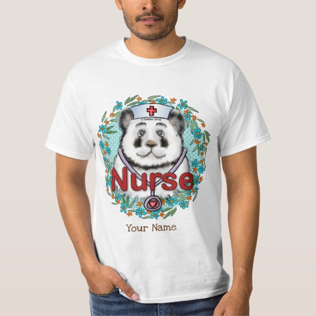 Panda-björnsjuksköterska T Shirt (Framsida)
