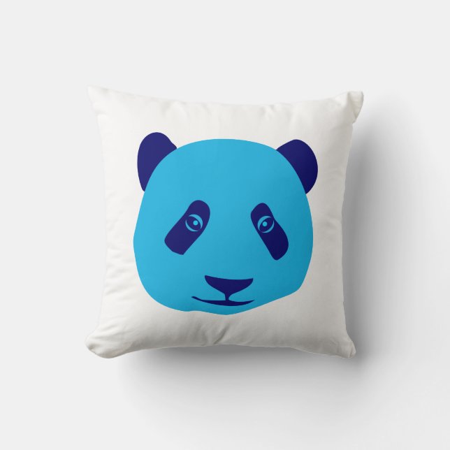 Panda - blå kudde (Framsida)