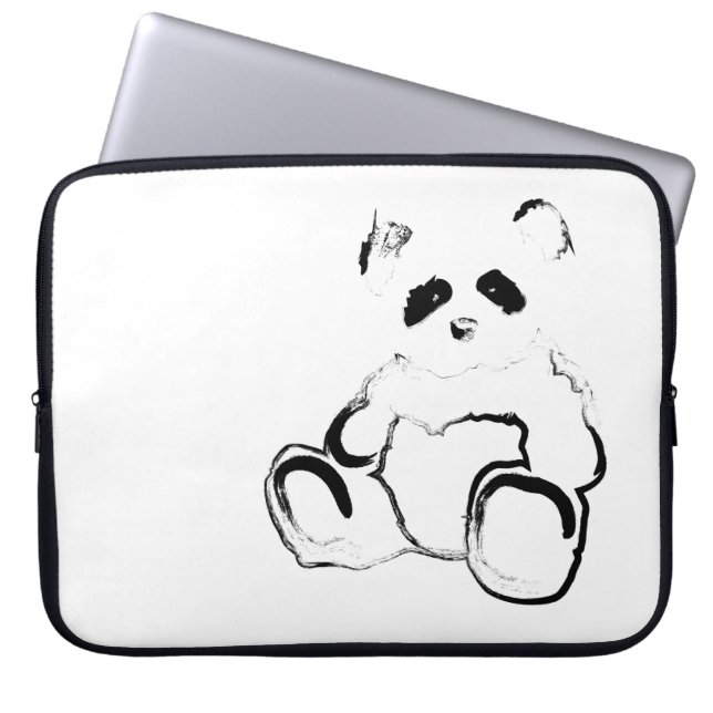panda bläck laptop sleeve (Framsidan)