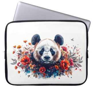 Panda bland blommor laptop fodral