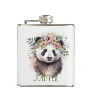 Panda Blommor Akvarell Fickplunta