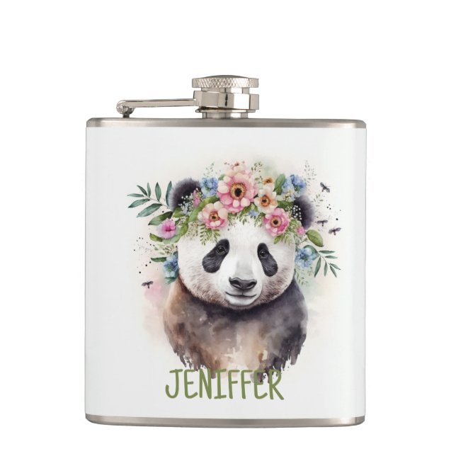 Panda Blommor Akvarell Fickplunta (Framsidan)