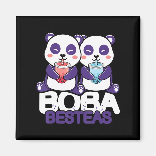 Panda Boba Bubble Tea Anime Kawaii Neko Girls  Magnet (Framsidan)