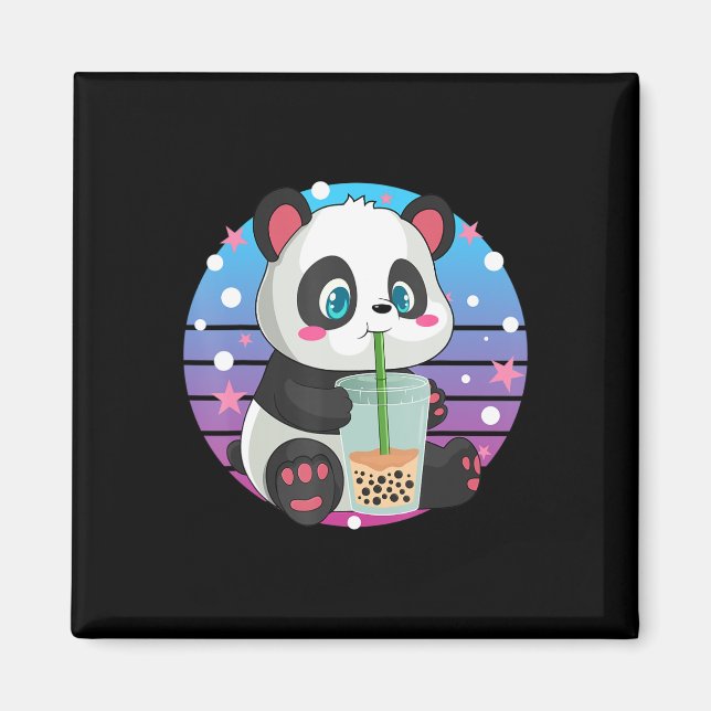 Panda Boba Te Bubbel Te Anime Kawaii Neko  Magnet (Framsidan)