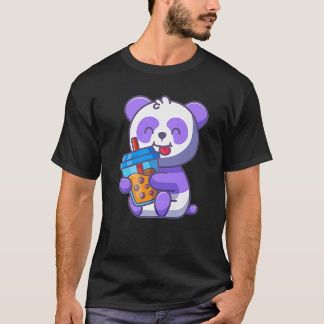 Panda Boba Tea Kawaii Present Anime Panda Älskare  T Shirt (Framsida)