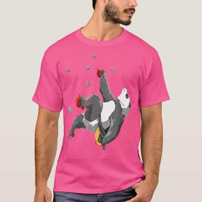 Panda Bouldering Klättring T Shirt (Framsida)