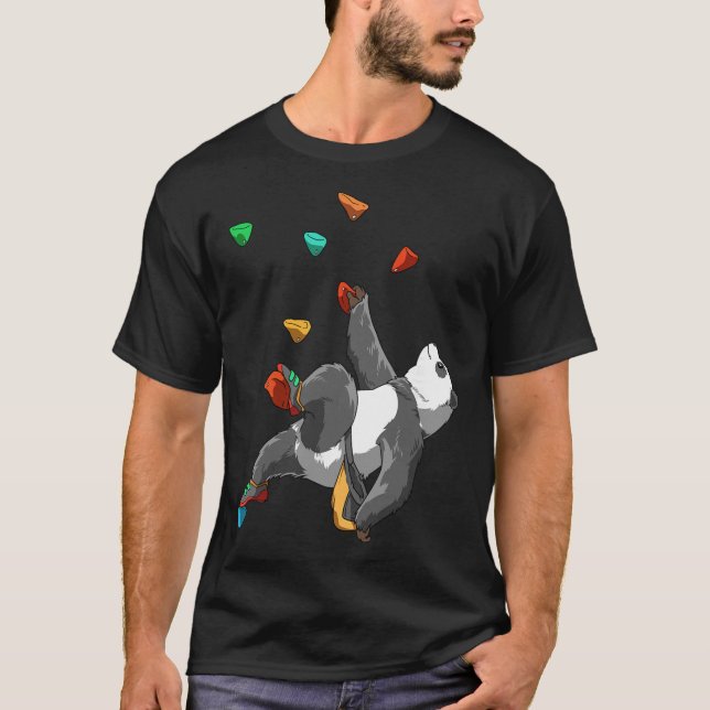 Panda - Bouldering Och Klippklättring Present T Shirt (Framsida)