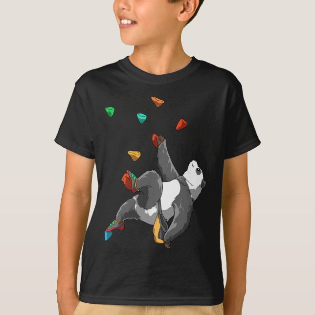 Panda - Bouldering Och Klippklättring Present T Shirt (Framsida)