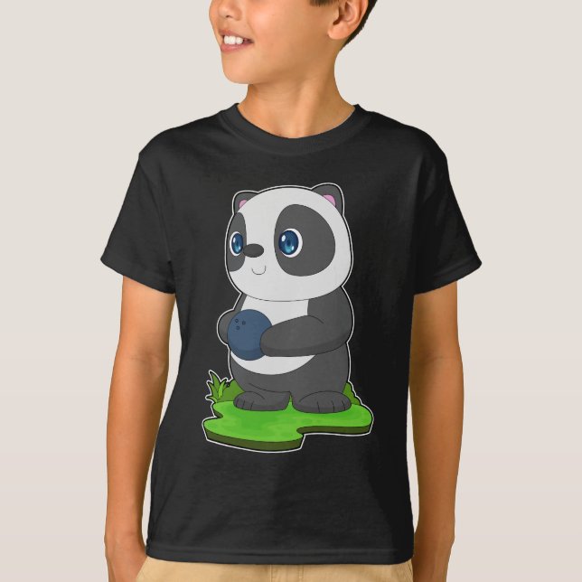 Panda Bowling ball T Shirt (Framsida)
