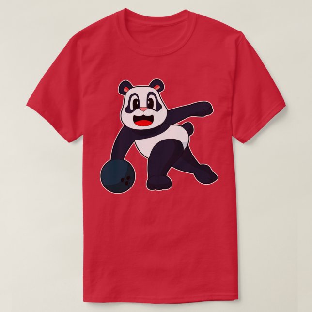 Panda Bowling ball T Shirt (Design framsida)