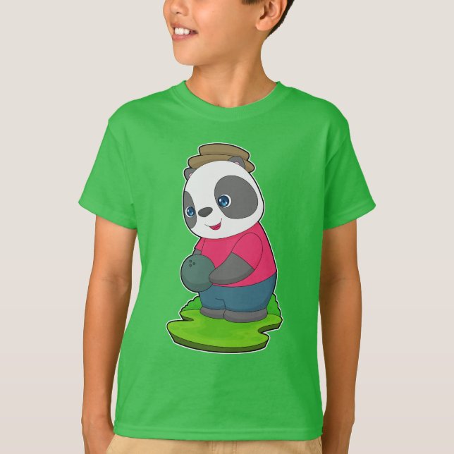 Panda Bowling ball T Shirt (Framsida)