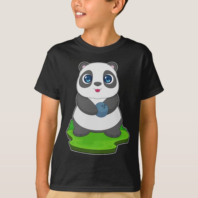 Panda Bowling ball T Shirt (Framsida)