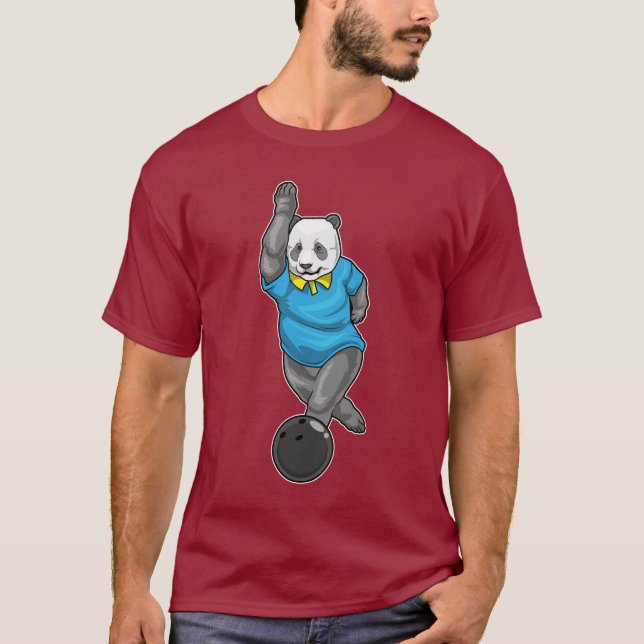 Panda Bowling Bowlingklot T Shirt (Framsida)