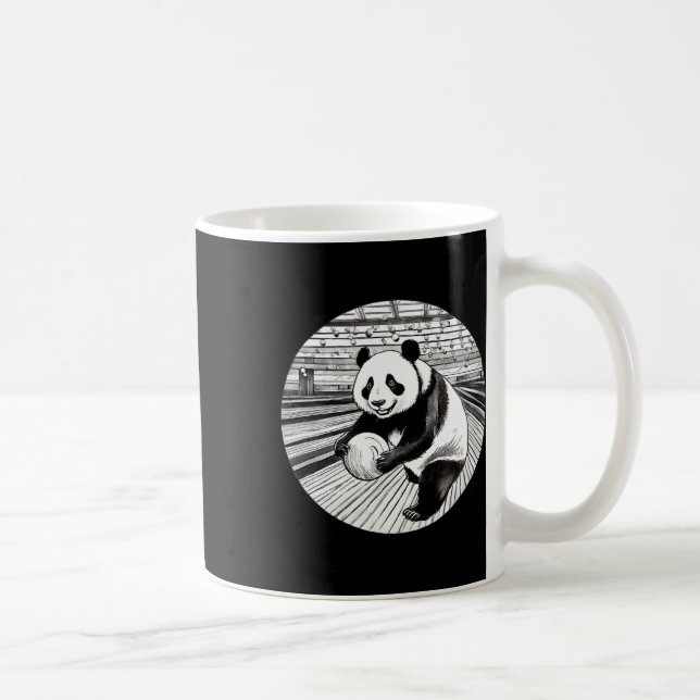 Panda Bowling Player Funny Bowlareare För manar Kaffemugg (Höger)