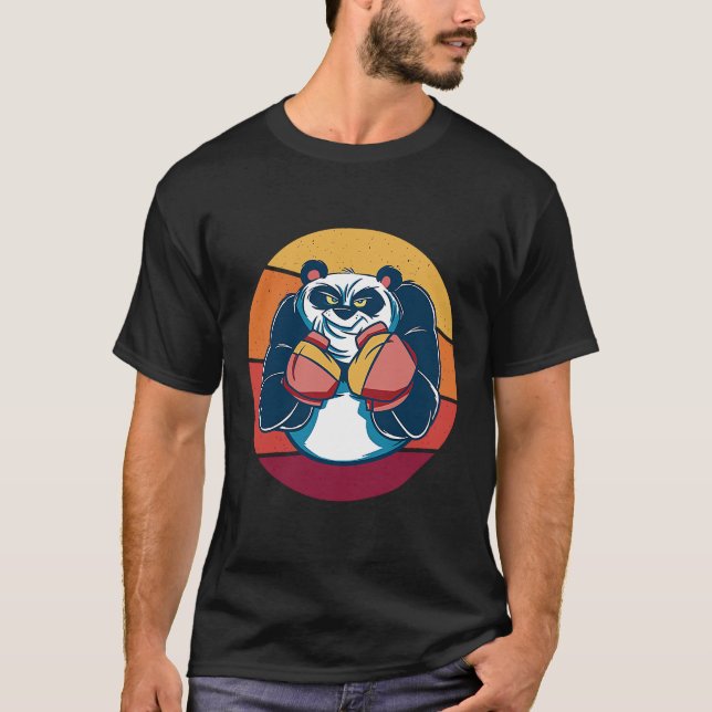 Panda Boxning Boxningskämpe Slag T Shirt (Framsida)