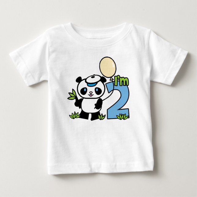 Panda Boy 2nd Birthday T-shirt (Framsida)