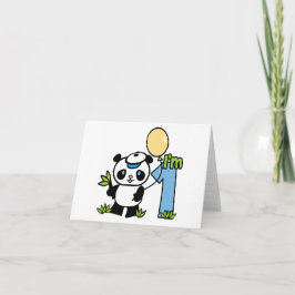 Panda Boy First Birthday-inkallelse Helgkort