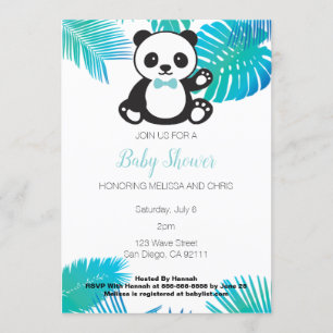 Panda Boy Shower-inbjudan Inbjudningar
