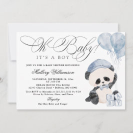 Panda Boy Shower-inbjudan Inbjudningar