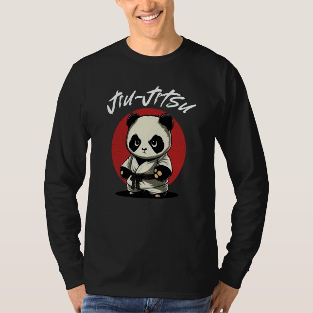 Panda Brazilian Jiu Jitsu and Grappling T Shirt (Framsida)