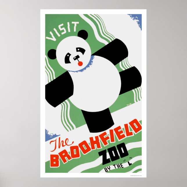 Panda Brookfield Zoo 1938 WPA Poster (Framsidan)