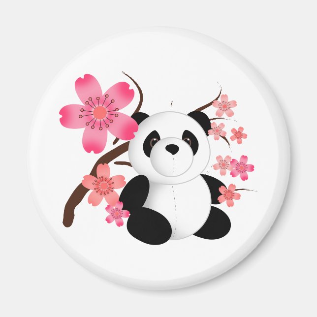 Panda Cherry Blommars Magnet (Framsidan)