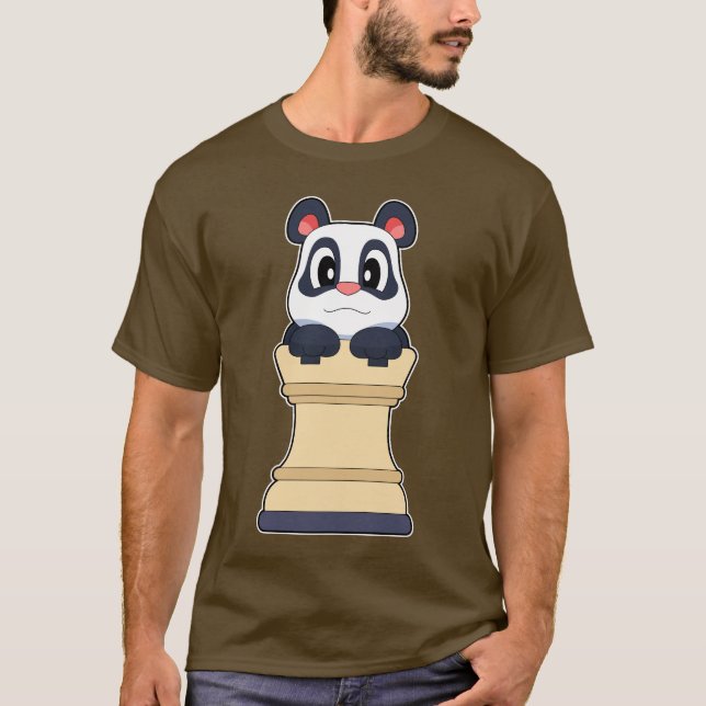 Panda Chess biet Rook Chess T Shirt (Framsida)