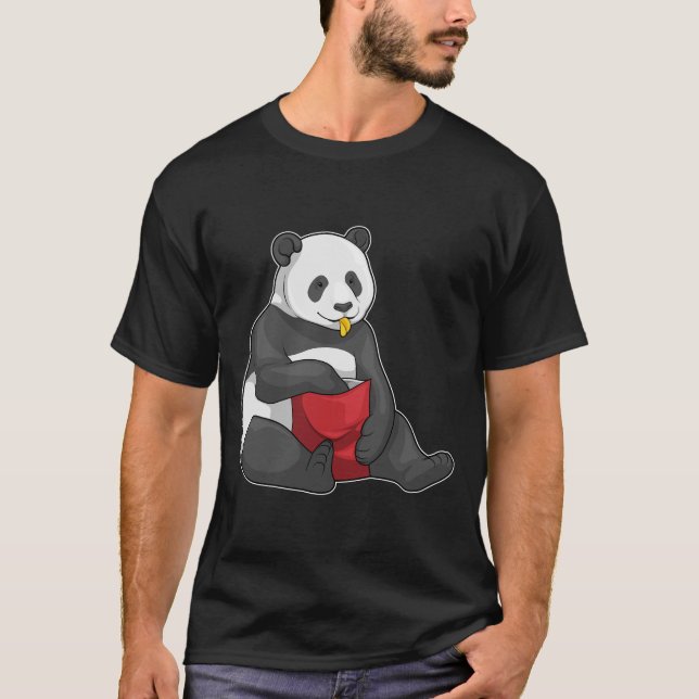 Panda Chip Bag Chip T Shirt (Framsida)