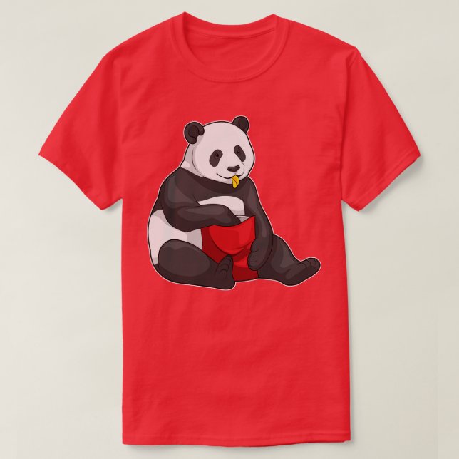 Panda Chip Bag Chip T Shirt (Design framsida)