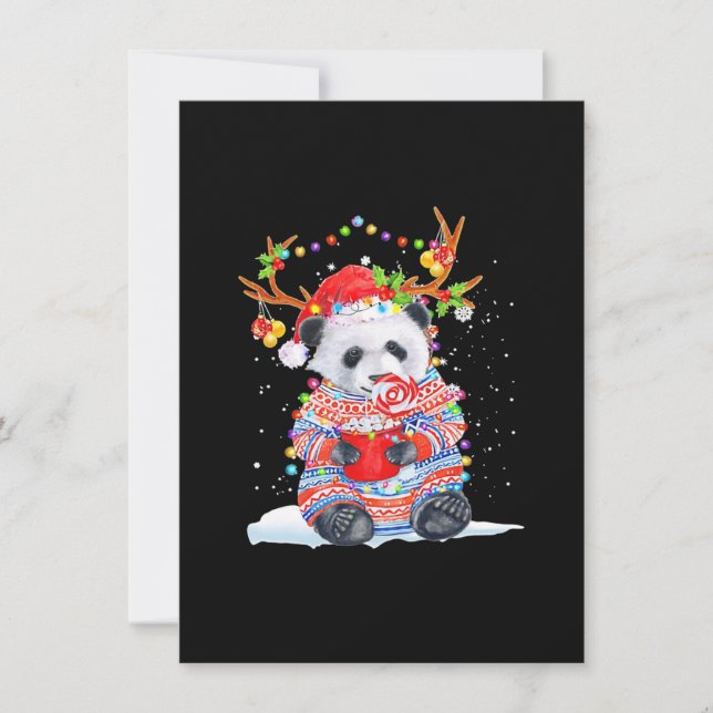 Panda christmas anteckningskort (Framsida)