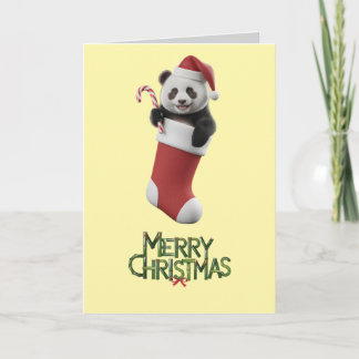 Panda Christmas Stocking Kort