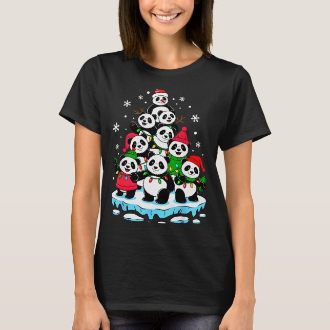 Panda Christmas Tree Panda Lover Xmas Squad Men Wo T Shirt (Framsida)