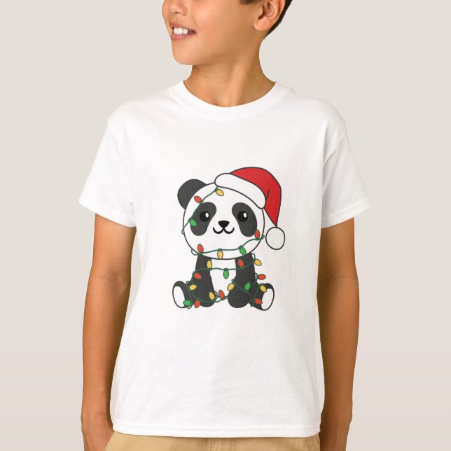 Panda Christmas Winter Animals Pandas T Shirt (Framsida)