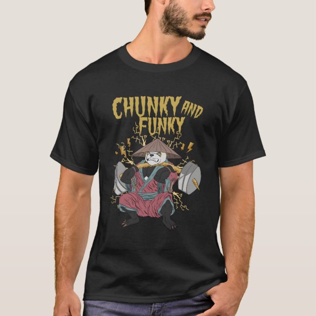 Panda Chunky, men Funky Weightlift Bodybuilding T Shirt (Framsida)