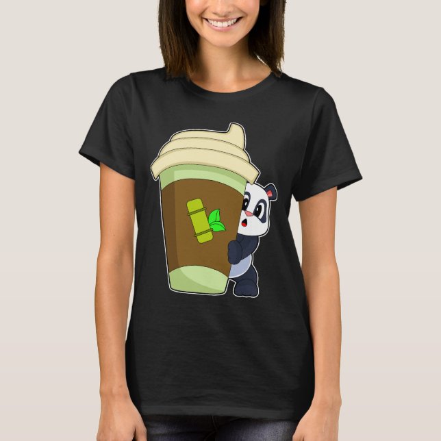 Panda Coffee ska åka T Shirt (Framsida)