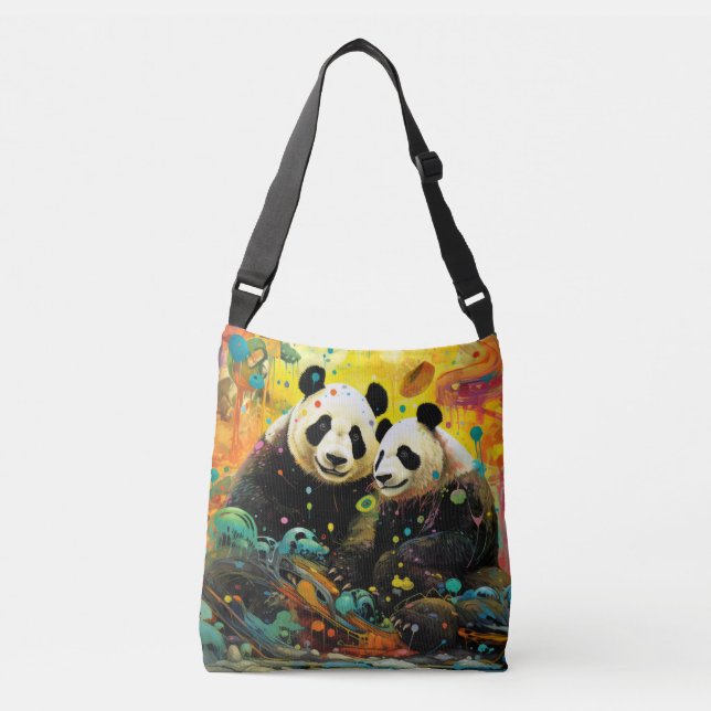 Panda Colorful Animal Enchanting Axelväska (Framsida)