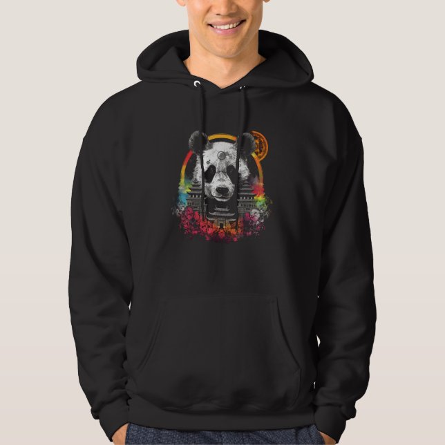 Panda Colourful Architecture  Animal  Animal Panda Hoodie (Framsida)