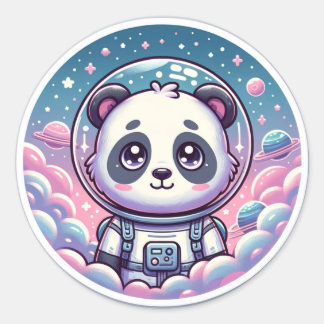Panda Cosmic Dreamer Space Zen Master Runt Klistermärke